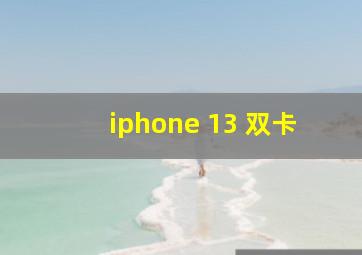 iphone 13 双卡